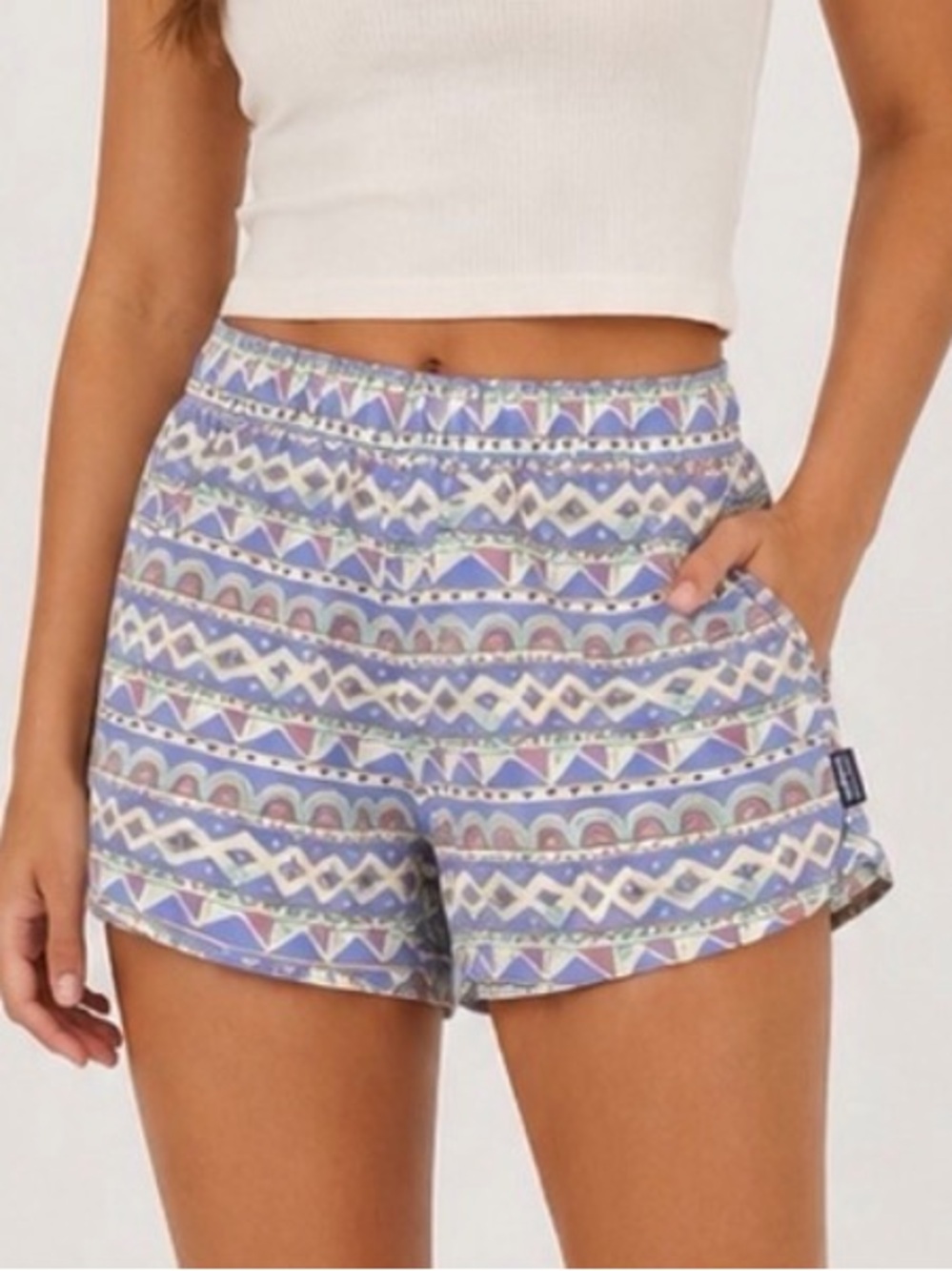 Patagonia Light Purple Geometric Print Shorts